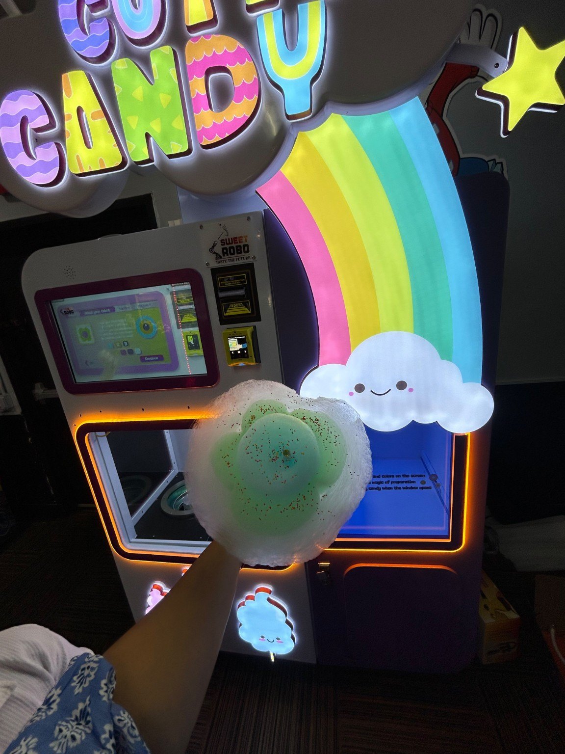 Cotton candy beside the Spin The Sweet machine