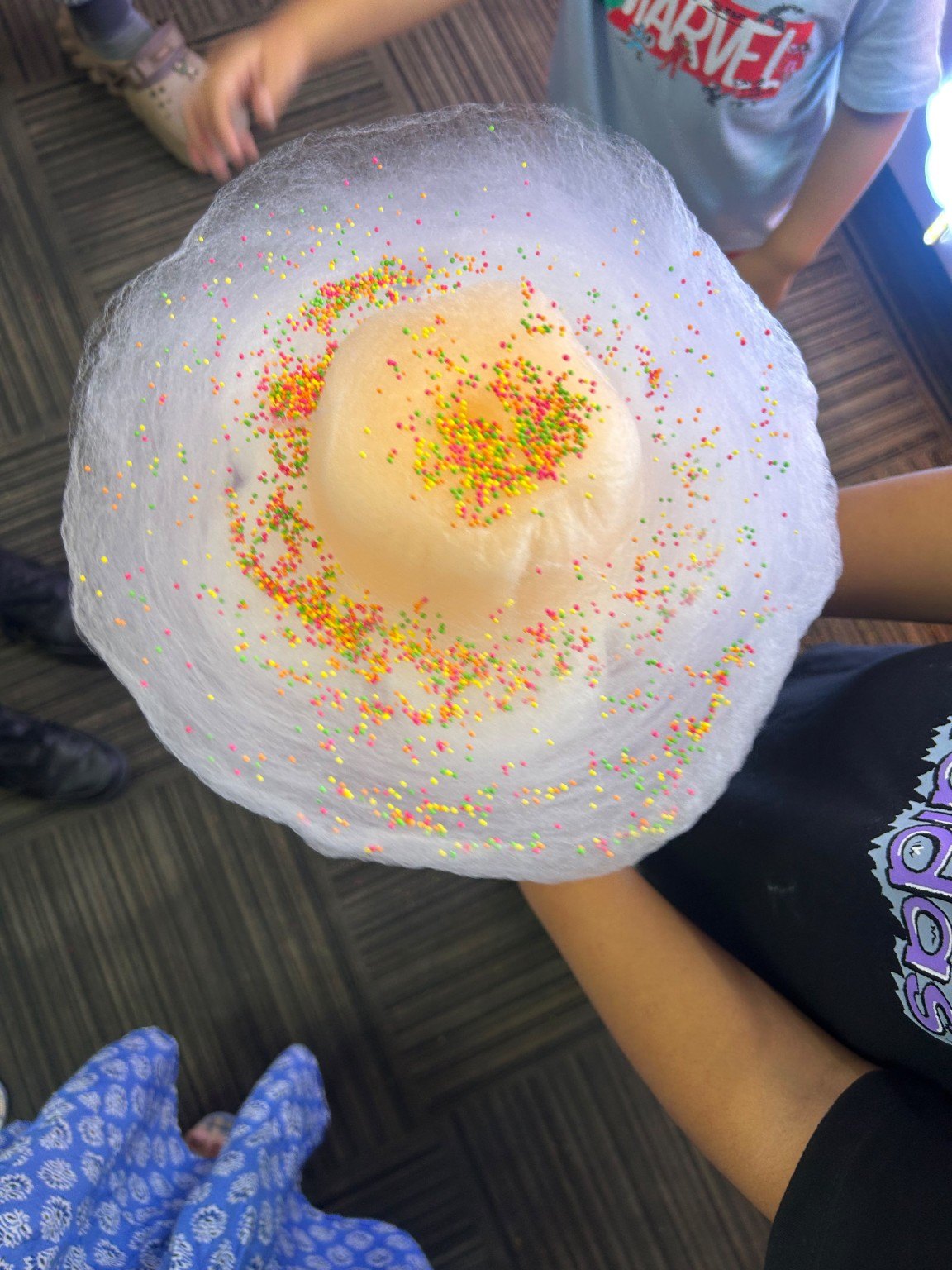 Cotton candy with colorful sprinkles