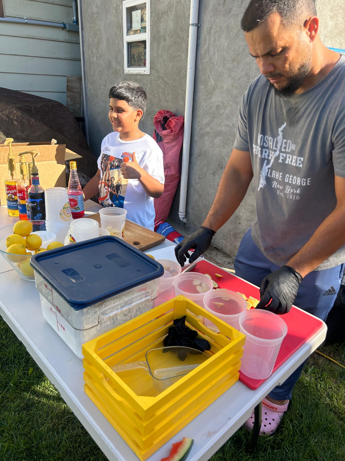 Fresh lemonade being prepared on-site