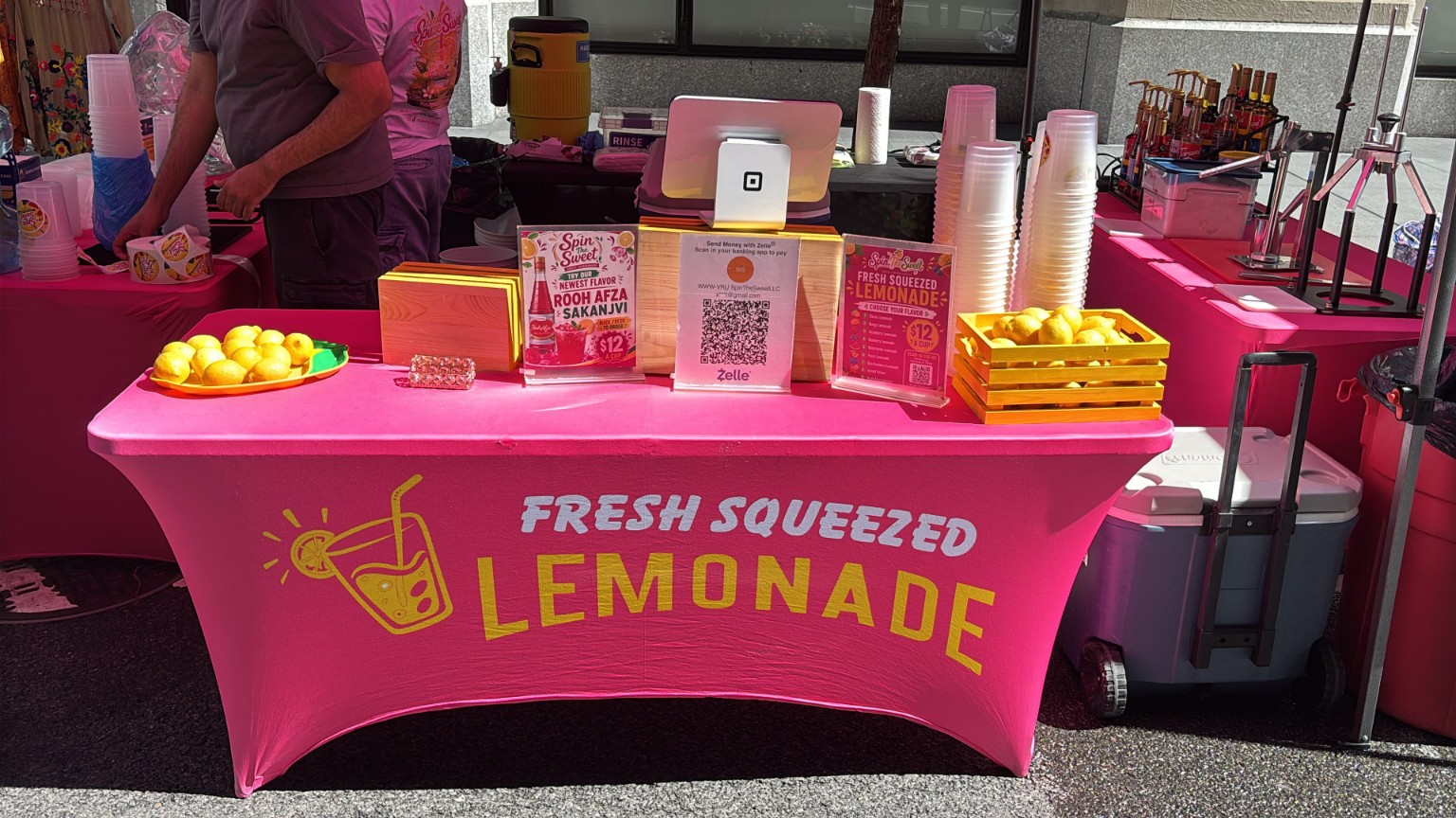 Spin The Sweet lemonade table setup