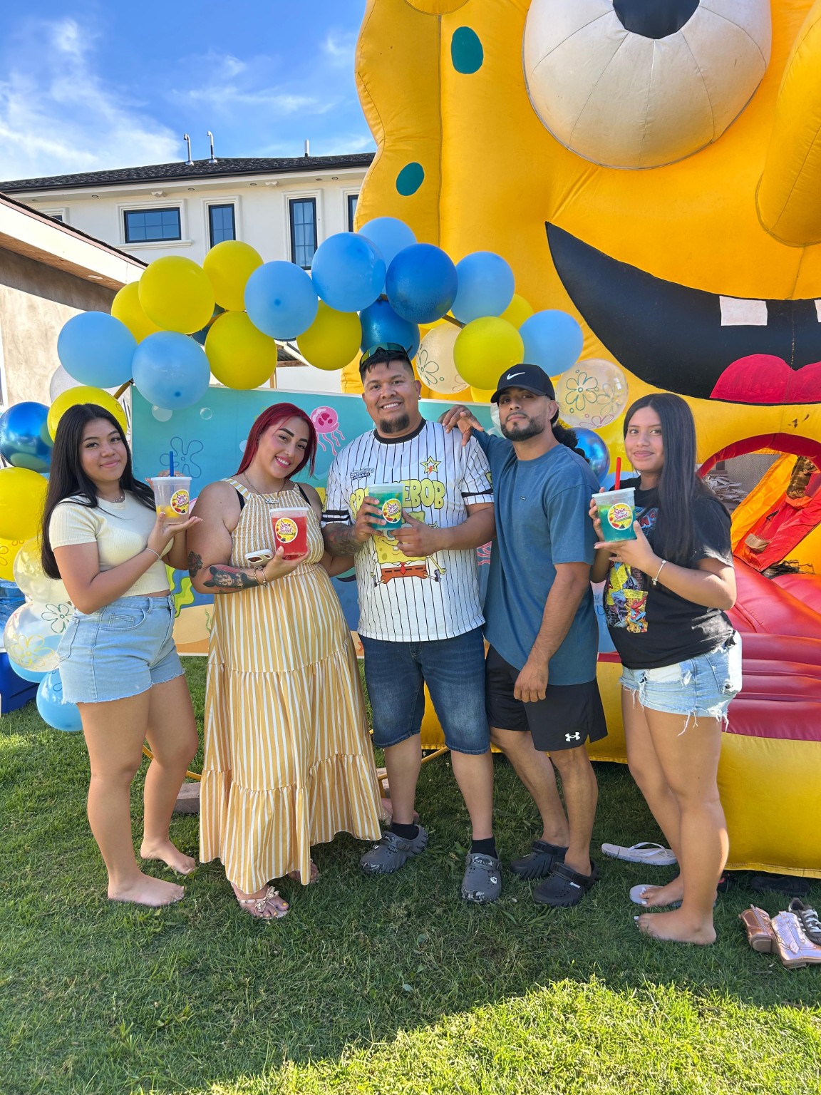 Guests enjoying Spin The Sweet lemonade at a private birthday party